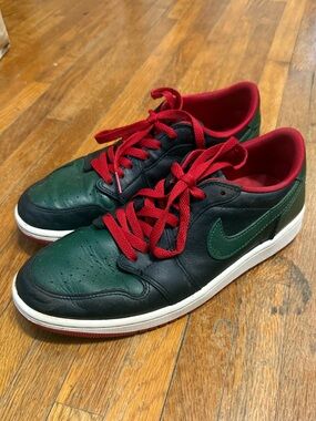 Nike Women's Low-Top Air Jordans Sneakers - Green, Black & Red